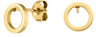 LUUK LIFESTYLE Schlichte Ohrringe aus Edelstahl, Damen Ohrstecker, Glücksbringer Geschenk für Frauen und Mädchen, filigran & wasserfest, Kreis I rund I Ring, gold