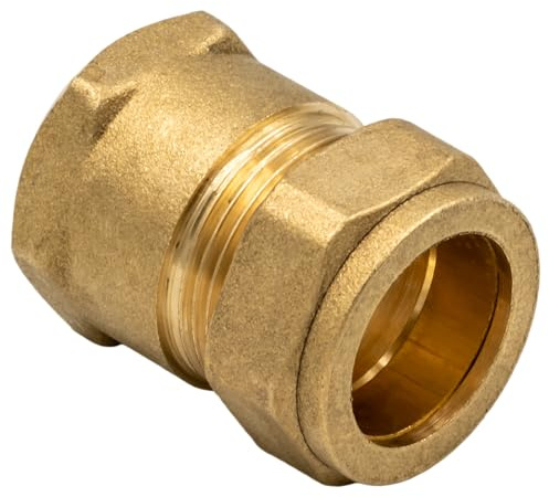 Raccordo A Compressione Per Tubo In Rame Con Filettatura Femmina 18x3/4 - Raccordo In Ottone Certificato DVGW - Collegamento Riscaldamento, Acqua, Solare, Aria Compressa