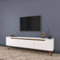 Dmora - Meuble TV Cor, Buffet de Salon, Armoire Basse pour TV, Base Murale de Rangement, 180x35h49 cm, Blanc et Noyer