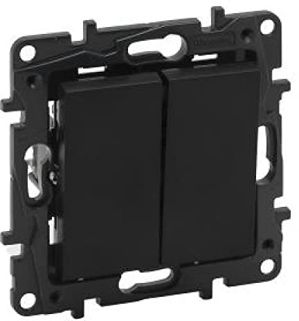Niloe Step Interrupteur double 10 AX Noir