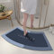 Tappeto da bagno ad angolo per doccia circolare,Tappetino da bagno curvo da bagno,Tappetino per doccia a forma di ventilatore diatomo super assorbente, antiscivolo