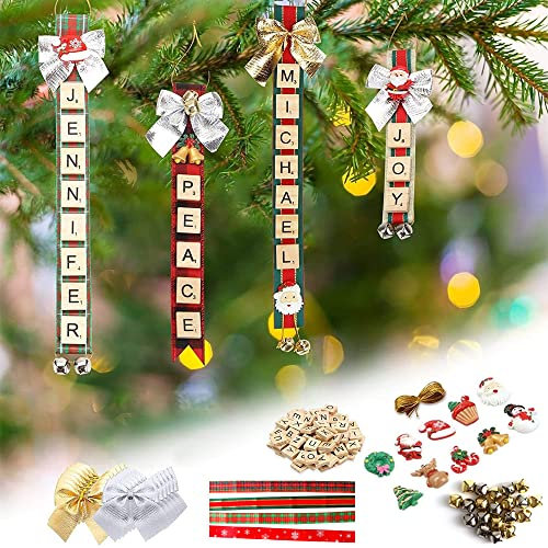 DUOJIN Weihnachtsbaumschmuck Set, DIY Ornament Bastel Set Weihnachtsbaum Anhänger Christbaumschmuck Weihnachten Deko für Weihnachtsbaum