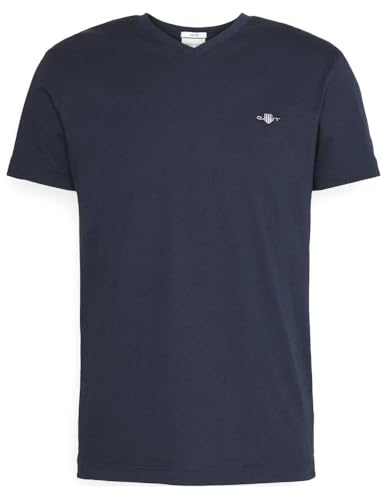 Gant Herren Slim Shield V-Neck T-Shirt T-Shirt MIT V-Ausschnitt SCHMALE Passform (1er Pack)