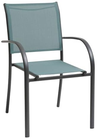 Hespéride - Fauteuil Repas Axiome Speculoos et Praline - L. 57 x P. 60 x H. 89 cm - Mobilier d'Extérieur pour Terrasse Balcon Patio