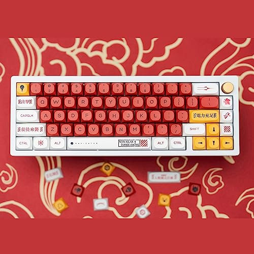 Evangelion Keycap Set, PBT Dye-Sub MA Profile Japanese Anime EVA Keycap For Custom Mechanical Gaming Keyboard (Color : 02)