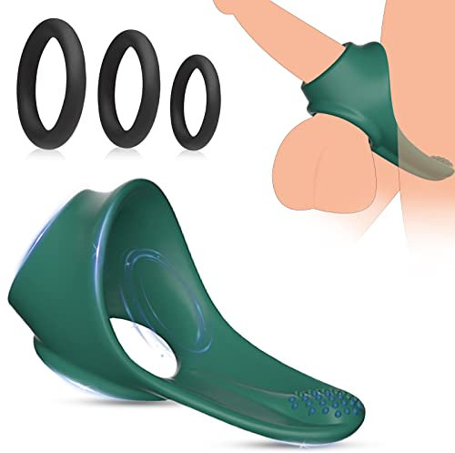 BDSMJOY Hodenring Pennisring dehnbar Silikon,mit 3 Penisringe,Hodenringe für den Mann,Sex Spielzeug für Paare,Penis Ring,Cockringe extrem Silikon,Ballstretcher,Sex Spielzeug für die Männer (Grün)