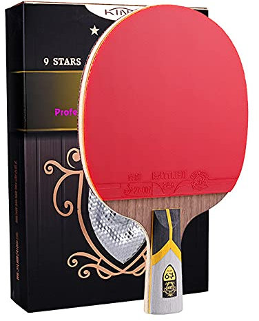 Tischtennisschläger, professioneller Tischtennisschläger mit Schlägertasche und ITTF-zugelassenem Gummi-Tischtennisschläger-Set mit großartigem Spin und Kontrolle, 9 Sterne/kurzer Griff