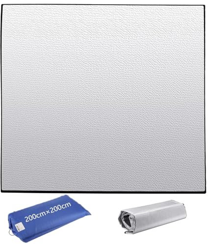 FWEEK 200x200cm Alu Isomatte Schaummatten, Faltbare Isoliermatte Isolierdecke, Zeltmatte Thermomatte Schlafmatte Bodenmatte für Camping Yoga