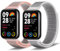 Niboow Cinturino per Xiaomi Smart Band 9 Pro/Xiaomi Smart Band 8 Pro, Ricambio Watch Band Sport Nylon Traspirante Leggero Cinturino per Xiaomi Redmi Watch 5 / Xiaomi Redmi Watch 4 - Ros a+ Bianco