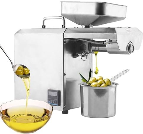 Pressa per olio d'oliva, Pressa per olio di noccioli d'oliva di sesamo piccolo di arachidi, Pressa per olio domestica Pressa a vite automatica, Pressa per olio automatica 300-800w, Acciaio inossidabil
