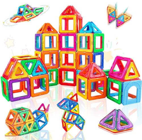 Kaybolge Magnetic Building Blocks Magnetic Tiles Toys for Kids Age 3+, Construction Magnet Set Learning Educational Games