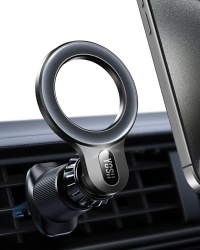 YOSH Mag-Safe Autohalterung, Lüftung Handyhalterung Auto mit 20x N55 Magnet, Universal Magnetische KFZ Handyhalter Auto für iPhone 16 15 14 13 12 Pro Max Magsafe-Hüllen & Smartphone