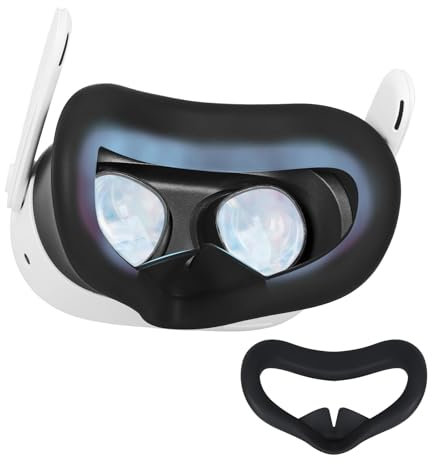 Cache-visage en silicone pour Meta Quest 3S, coussin facial en silicone, compatible avec les accessoires Quest3S, casque Quest 3S, accessoire de réalité virtuelle, étanche à la transpiration et