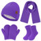 4 Stück Winter Warm Kinder Mütze Handschuhe Schal Socken Set Fleece Gefütterte Beanie Wintermütze Strickmützen für 0 6 12 Monate Baby Kleinkinder 1 2 3 4 Jahre Mädchen Jungen Geschenke, Lila