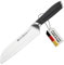 GROSSMAN® 370CM - Comfort| Santoku Messer 31,3 cm | Ultrascharfer Küchenmesser | Deutschem Edelstahl Klinge 17,5 cm | mit Ergonomischen Griff 13,8 cm (220 Gramm)