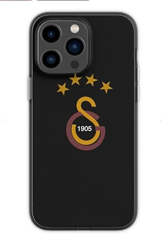 Gök-Türk Weiche Silikonhülle Hülle Galatasaray GS für iPhone 14, 14 Pro, 14 Pro Max, 15, 15 Pro, 15 Pro Max, 16, 16 Pro, 16 Pro Max - schwarz (iPhone 14 Pro Max)