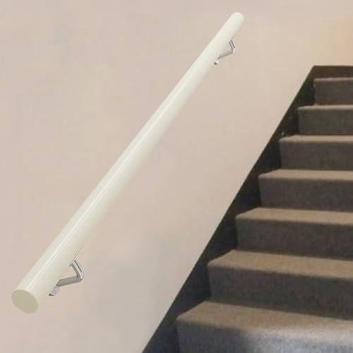 Pasamanos de madera maciza blanca para escaleras, uso en interiores y exteriores, barandilla moderna de 110 cm, disponible en varias longitudes