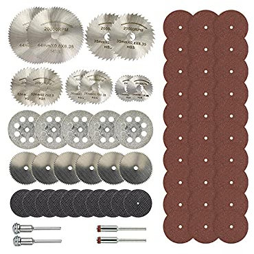 BDAYEK Saw blade Mini Circular Saw Blade Set 65pcs Metal Wood Cutting Discs Resin Cut-Off Wheels Metal Saw Blade for Rotary Tool