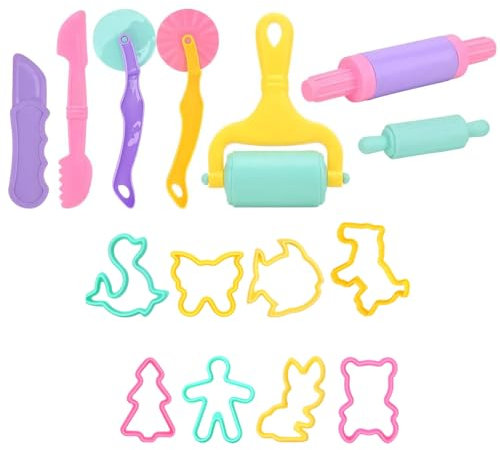 15Pcs Playdough Set, Play Dough Tools, Playdough Accessories, Kids Playdough Cutters Clay Roller and Modeling Tools