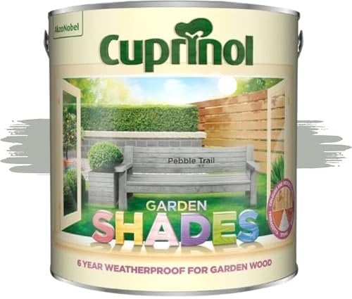 AOC24 Garden Fence Shade Paint - Exterior Wood Paint for Sheds, Fences - Water-Based, Quick Drying 1 Hour - Use on Wood, Terracotta, Stone, Brick - Outdoor Garden (Pebble Trail, 2.5 Liters)