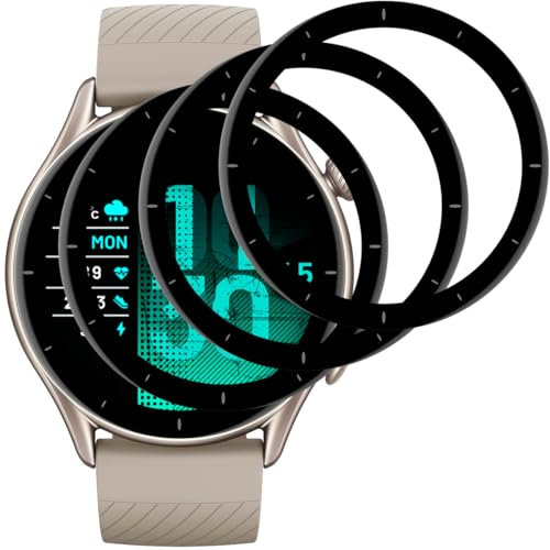 Beukei Panzer Schutz Glas für Amazfit GTR 3, 3 Stück Handyglas[Anti-Kratzen][Sans Bulless][9H Härte] Display Schutzfolie