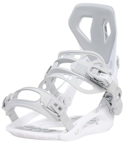 SP Bindings Fijación para tabla de snowboard, color blanco, talla S, color blanco, sistema FASTEC patentado, híbrido con entrada rápida + correa, rendimiento y comodidad, para hombre y mujer