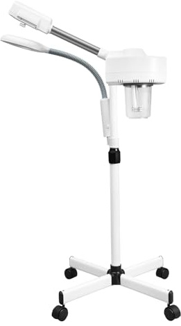 2 in 1 Gesichtsdampfer, Bedampfer mit Lupenleuchte, Schwenk Gesicht Gesichtssauna Bedampfer, Dampfgerät, Feuchtigkeitsspendende Schönheit Instrument, für Salons, Schönheitskliniken