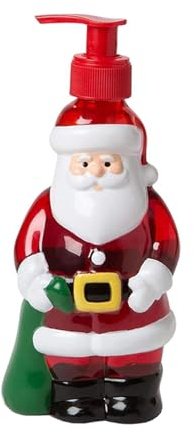 MagiDeal Christmas Soap Dispenser Lotion Container 350ml Versatile Easy to Refill Plastic Shampoo Dispenser Xmas Liquid Soap Container Christmas Decor for Bathroom Decor, Santa Claus