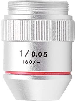 KIMISS Achromatisches Mikroskop-Objektiv, 1 X Hochwertiges Kupfer, Optisches Glas, RMS-Gewinde, für Biologische Mikroskope, Helles Bild, Großes Sichtfeld