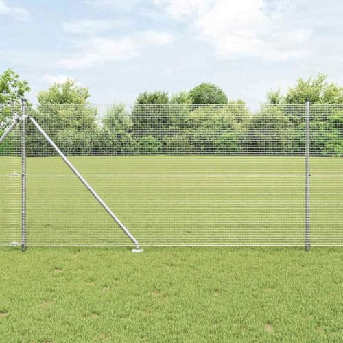 Zaunpfosten Silber 25 x 1 m, 19x19mm Draht, pulverbeschichteter Stahl für Garten, Terrasse, Sichtschutz, wetterbeständig