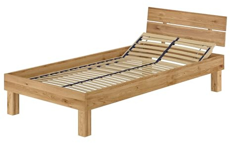 Erst-Holz Schönes Massivholzbett Einzelbett 90x200 Eiche geölt Zubehör wählbar V-60.88-09