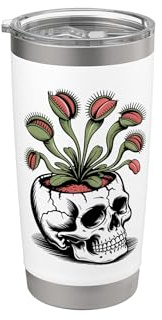 Gothic Venus Flytrap Skull Planter Carnivorous Plant Stainless Steel Insulated Tumbler
