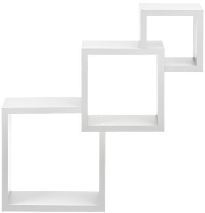 [en.casa] Stylisches Wandregal weiß matt im Retro-Design