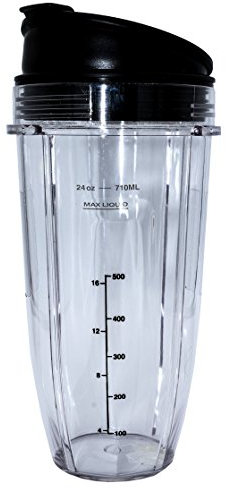 NiceElectro Replacement Parts for Nutri Ninja Blender, 24oz Ninja Cup with Cup lid