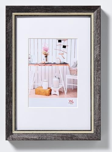 walther design Bilderrahmen schwarz 30 x 40 cm mit Passepartout, Chalet Designrahmen EL040B
