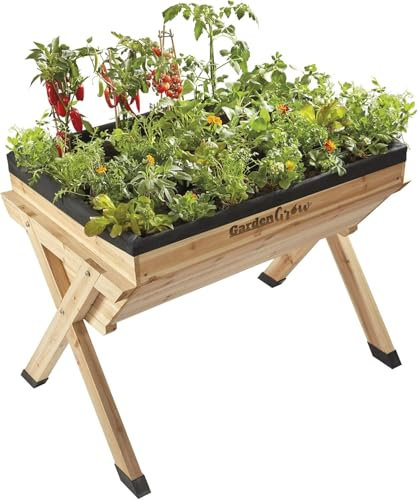 Garden Grow Raised Vegetable Planter Outdoor Large Wooden Flower Bed Box for Plants & Vegetables (Large Vegetable Planter)