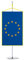Vispronet Tischbanner Europa Komplettset ✓ Fahne & Chrom-Halter ✓ Kordel-Rand Gelb