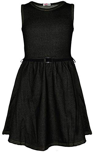 A2Z 4 Kids Girls Skater Dress Party Fashion Dresses with Free Belt Summer Dress Round Neck Flared Dresses Party Dress 2-13 Years
