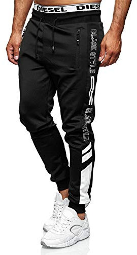 C-IN-C Herren Jogginghose Sporthose Trainingshose Sports Hose Freizeit Fitness Hose 1421 (DE/NL/SE/PL, Alphanumerisch, L, Regular, Regular, schwarz)