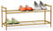 Relaxdays Schuhregal SANDRA, 2 Ebenen, für 6 Paar Schuhe, offen, Metall, Schuhablage, HBT: ca. 33,5 x 69,5 x 26 cm, gold