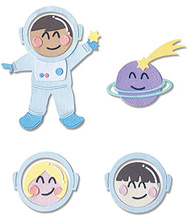 Sizzix Thinlits Stanzschablone 665090 Astronaut von Olivia Rose 13er Pack