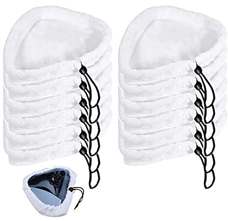 Panni per Scopa Vapore,RoadLoo 12 Pezzi Steam Mop Pad in Microfibra Scopa a Vapore Triangolare Pulizia Pad Cover Lavabile Ricambi Universale Replacement Cloth Pad per pulitore Vapore Pulizia Linoleum