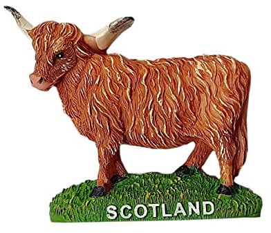 Thomas Benacci Highland Cattle Fridge Magnet - Scottish Longhorn Cow / Scotland Souvenir / for Visitors and Hosts of Edinburgh, Stirling, Fort William, The Hebrides