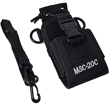 UAYESOK Multi-Function Radio Pouch Case Walkie Talkie Holder Police Nylon Adjustable Holster for GPS Phone Motorola Kenwood Midland Baofeng Two Way Radio