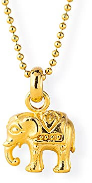 Drachenfels kleiner Elefanten Anhänger aus Echtsilber goldplattiert/Kollektion Ganesha/Edler Anhänger für Damen aus 925 Sterlingsilber/Designer-Schmuck/D GAN 34/AGG