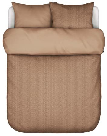 Marc O'Polo Bettwäsche Camo Camouflage Baumwollsatin Toffee Brown, 200x200 + 2X 80x80 cm