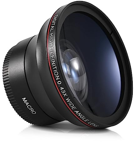 Lightdow 58MM 0.43x High-Definition Wide Angle + Macro Lens Attachment for Canon EOS Cameras - Enhance Your Photography Creativity (φ58mm)