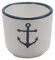Seaside No.64 - maritimes Steingutgeschirr - Motive Anker, Steuerrad & Papierboot - Steinzeugkeramik weiß & blau - Geschirrset Küchenzubehör - Geschenkartikel (weiß, Eierbecher Anker)