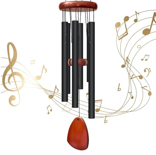 Litu Campanelli a vento da 71,1 cm per esterni. Carillon a vento con 6 tubi in alluminio decorazione per cortile. Campanelli a vento all'aperto creano un'atmosfera piacevole e regalano alla mamma