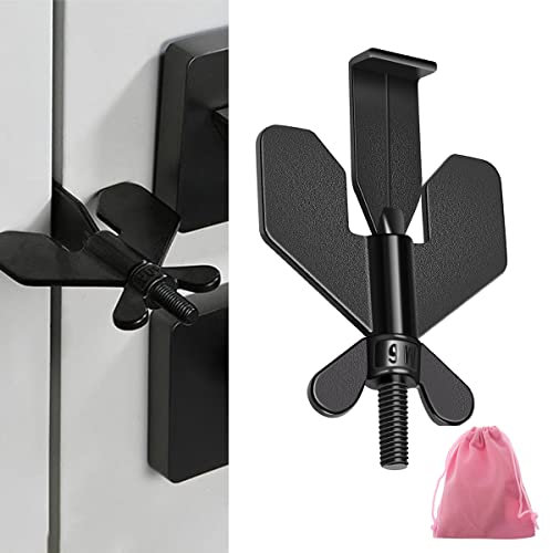 Relax love Portable Door Lock Travel Without Drilling, Additional Safety Stainless Steel Hotel from Inside, Security Traveling Home Apartment Motel (Black)